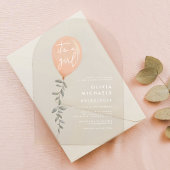 その女の子ユーカリ緑のバルーン赤ちゃんシャワー アクリル招待状