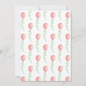その女の子ユーカリ緑のバルーン赤ちゃんシャワー 招待状 (裏面)