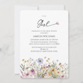 その女の子ワイルドフローラルパステルベビーシャワー 招待状 (正面)