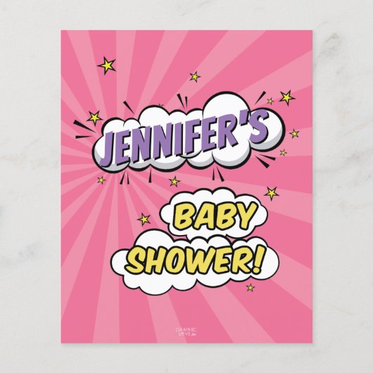 その女の子漫画ブックスーパーヒーローベビーシャワーアドバイス (裏面)