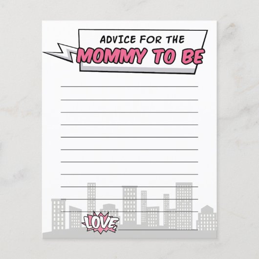 その女の子漫画ブックスーパーヒーローベビーシャワーアドバイス (正面)