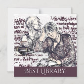 その女の子読は本の磁気の招待状だ マグネット招待状 (正面)