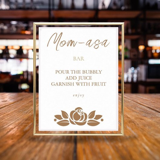 その女の子金ゴールド白フローラ赤ちゃんシャワーバーのサイン ポスター