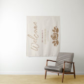 その女の子金ゴールド白フローラ赤ちゃんシャワー タペストリー (インサイチュ)