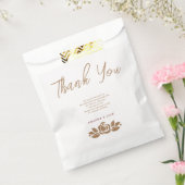 その女の子金ゴールド白フローラ赤ちゃんシャワー フェイバーバッグ (封をした状態)