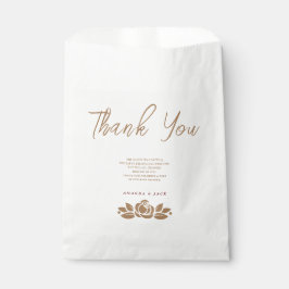 その女の子金ゴールド白フローラ赤ちゃんシャワー フェイバーバッグ