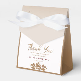 その女の子金ゴールド白フローラ赤ちゃんシャワー フェイバーボックス