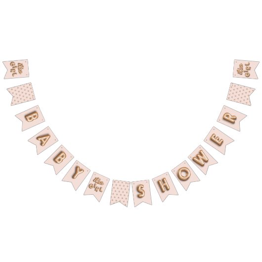 その女の子! またはピンクの金ゴールドのバントは上がりました バンティングフラッグ (全)