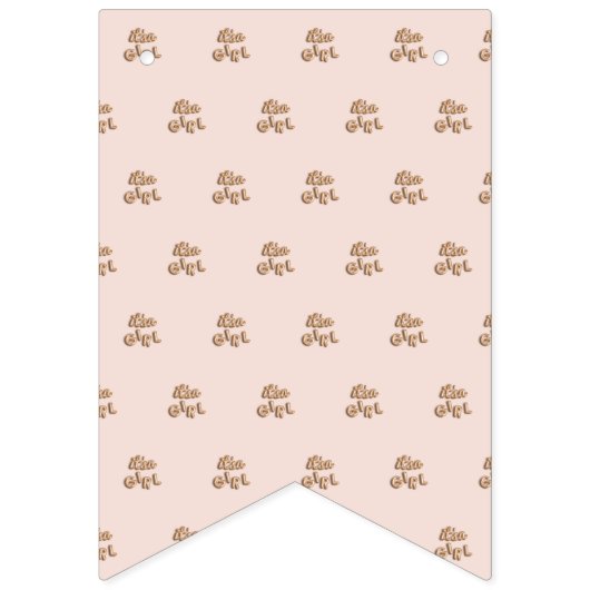 その女の子! またはピンクの金ゴールドのバントは上がりました バンティングフラッグ (第2の旗)