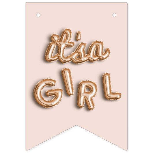 その女の子! またはピンクの金ゴールドのバントは上がりました バンティングフラッグ (第1の旗)