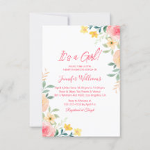 その女の子、水色ピンクのフローラ赤ちゃんシャワー