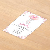 その女の子。甘いバビシャワー アクリル招待状 (レイダウン)