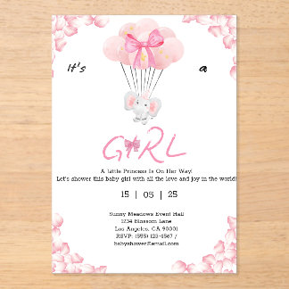 その女の子。甘いバビシャワー アクリル招待状