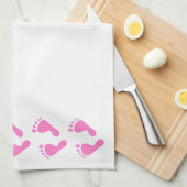 その女の子-生まれたばかりのなベビーシャワー キッチンタオル (四つ折り)