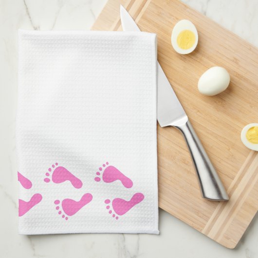 その女の子-生まれたばかりのなベビーシャワー キッチンタオル (四つ折り)