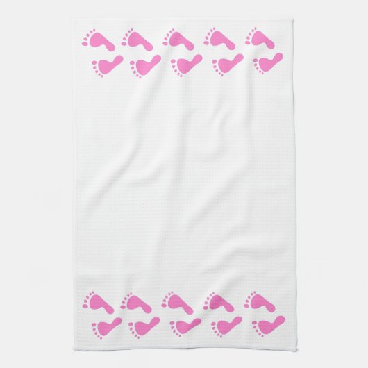 その女の子-生まれたばかりのなベビーシャワー キッチンタオル (縦)