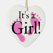 その女の子-生まれたばかりのなベビーベビーシャワー セラミックオーナメント (右)