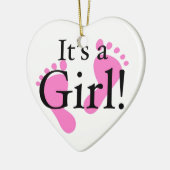 その女の子-生まれたばかりのなベビーベビーシャワー セラミックオーナメント (左)