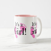 その女の子-生まれたばかりのなベビーベビーシャワー ツートーンマグカップ (正面右)