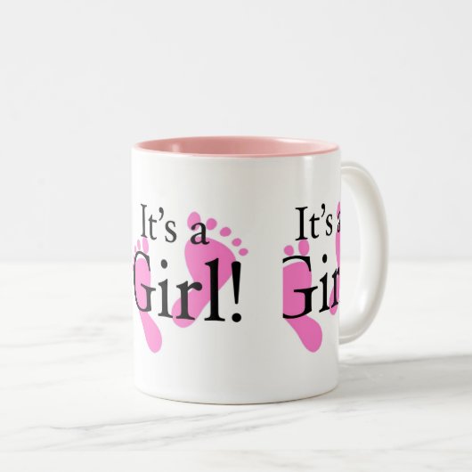 その女の子-生まれたばかりのなベビーベビーシャワー ツートーンマグカップ (正面右)