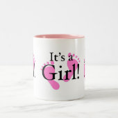 その女の子-生まれたばかりのなベビーベビーシャワー ツートーンマグカップ (中央)