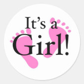その女の子-生まれたばかりのなベビーベビーシャワー ラウンドシール (正面)
