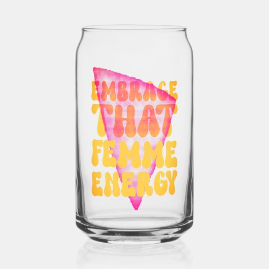 「その女性エネルギーを受け入れて」缶グラス ガラス缶 (正面)