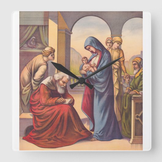 その子与えジョンは名前を スクエア壁時計 (正面)