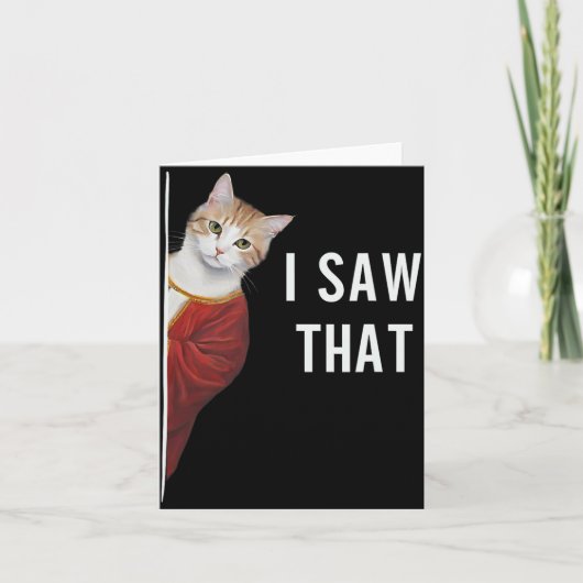 その子猫のおもしろい可愛い猫クリスマスイエスGを見た カード (正面)