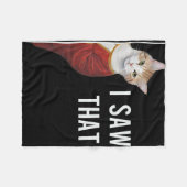 その子猫のおもしろい可愛い猫クリスマスイエスGを見た フリースブランケット (正面(横))
