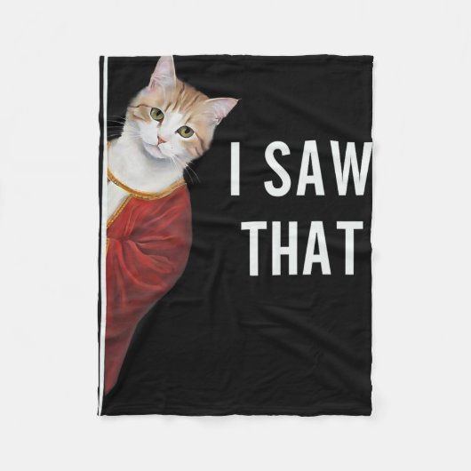 その子猫のおもしろい可愛い猫クリスマスイエスGを見た フリースブランケット (正面)