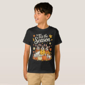 その季節はラットテリア 秋のカボチャ 犬 Tシャツ (正面フル)