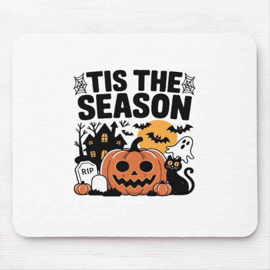 その季節 かぼちゃ ハロウィン 秋 可愛い おもしろ マウスパッド (正面)