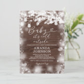 その寒い外のスノーフレーク冬の木の赤ちゃんシャワー 招待状 (スタンド正面)
