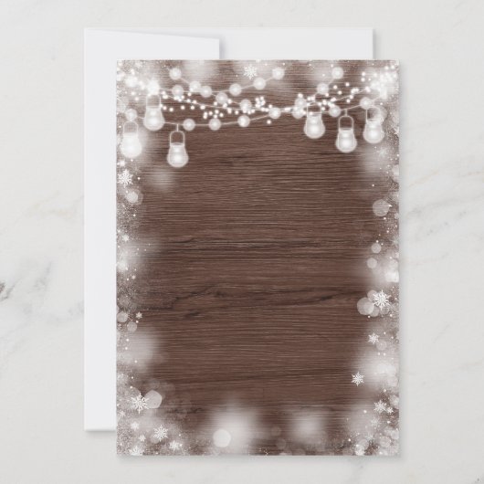 その寒い外のスノーフレーク冬の木の赤ちゃんシャワー 招待状 (裏面)