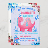 その小さな恐竜は友人とパーティーを望む 招待状 (正面/裏面)