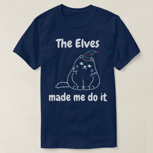 その小妖精や小人は私にかわいい猫好きメリークリス Tシャツ (デザイン正面)