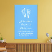 その少年ブルーベビー足跡の誕生の発表 キャンバスプリント (インサイチュ (リビング))