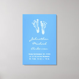 その少年ブルーベビー足跡の誕生の発表 キャンバスプリント