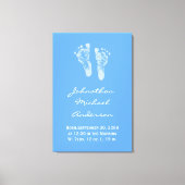 その少年ブルーベビー足跡の誕生の発表 キャンバスプリント (正面)