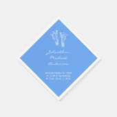 その少年ブルーベビー足跡の誕生の発表 スタンダードカクテルナプキン (角)