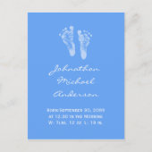 その少年ブルーベビー足跡の誕生の発表 案内ポストカード (正面)