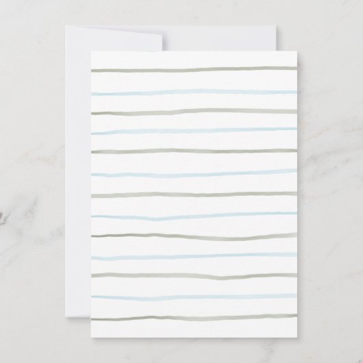 その少年ユーカリ緑の気球の赤ちゃんシャワー 招待状 (裏面)