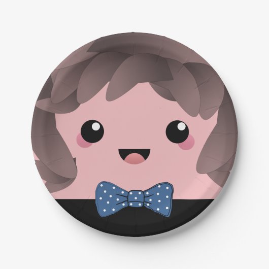 その少年 |男の赤ちゃんの性別の表示 ペーパープレート (正面)