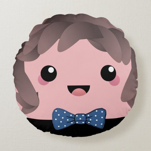 その少年 |男の赤ちゃんの性別の表示 ラウンドクッション (正面)