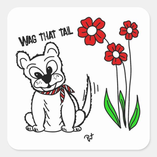 その尻尾を振る スクエアシール (正面)