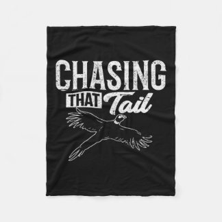 その尾を追いかける熱心なキジ狩りハンター フリースブランケット