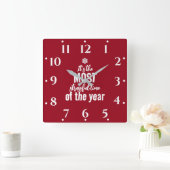 その年で最もストレスの多い時間 スクエア壁時計 (ホーム)