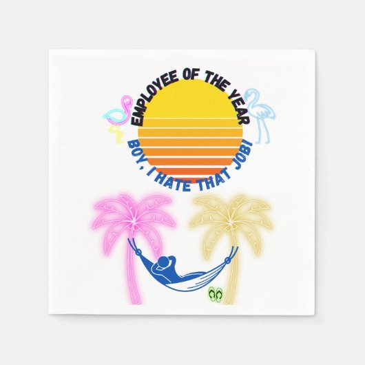 その年の従業員：私はその仕事を嫌う少年！ スタンダードカクテルナプキン (正面)