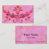 その後ずっとピンクのダマスク織及びToileの名刺 名刺 (正面/裏面)